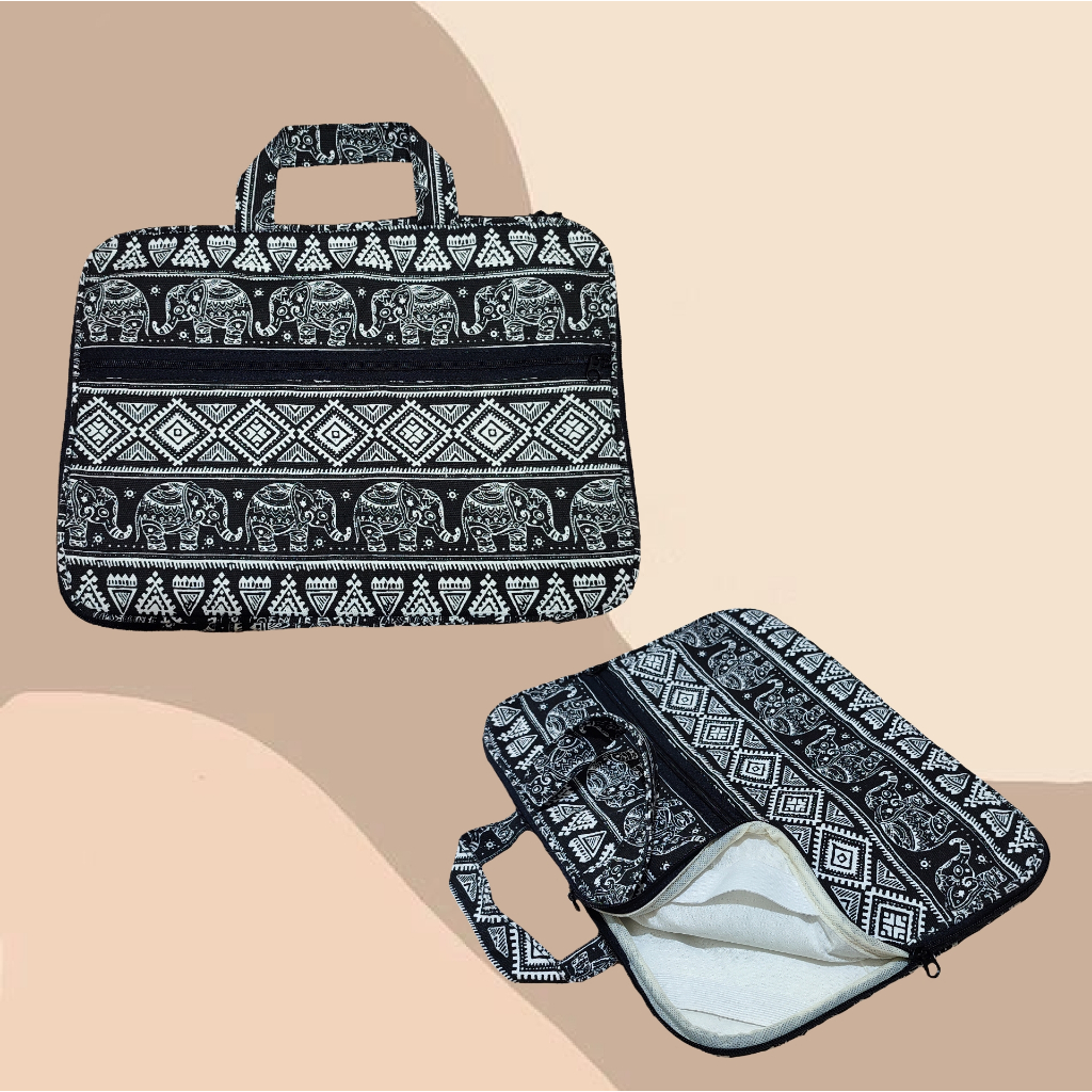 Tas laptop kanvas sleeve jinjing aesthetic korean style 14 Inch model terbaru