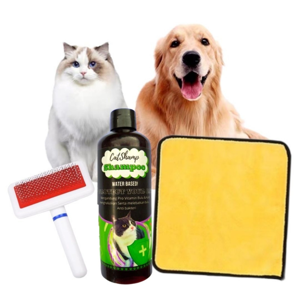 PAKET ANAK KUCING ANJING HANDUK ANJING KUCING PET SHAMPOO SAMPO PETBED PAKET GROOMING FEFARM