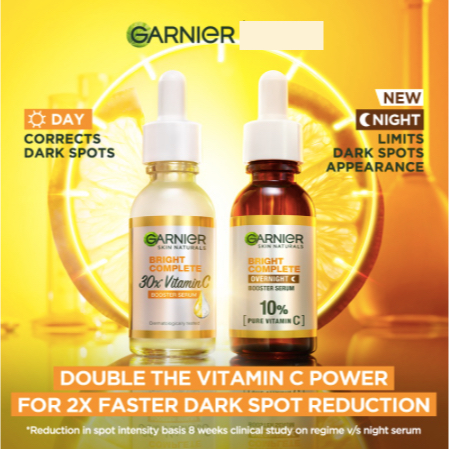 Garnier Bright Complete Vitamin C 30x Booster Serum 15ml / 30ml / 50ml | Overnight light