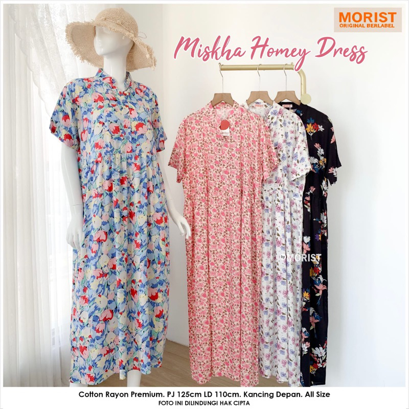 MISKHA HOMEY DRESS BY MORIST / DASTER HOMEDRESS MOTIF BUNGA KEKINIAN / DASTER ANAK MUDA