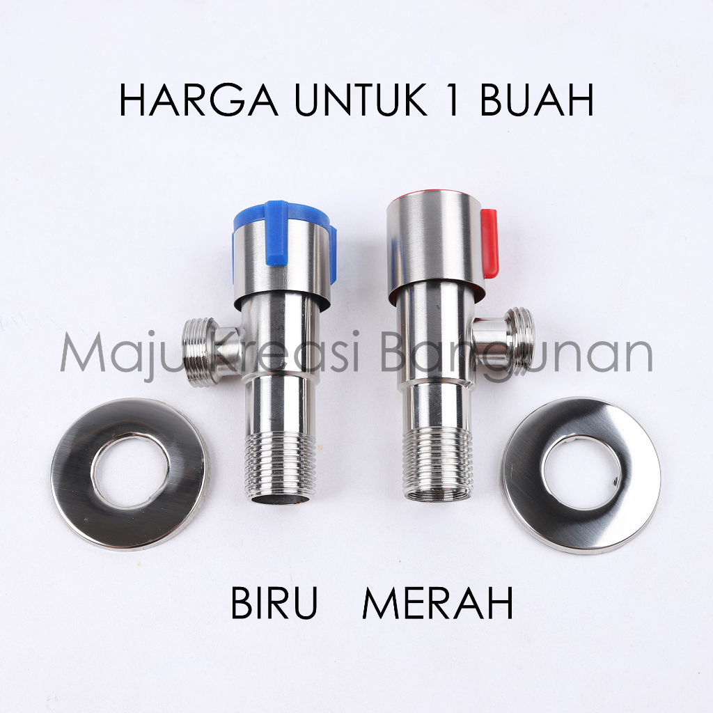 Stop Kran Kloset 1 Cabang Biru Merah Single Stainless Jet Shower SUS304 SUS 304 Kamar Mandi Blue Red