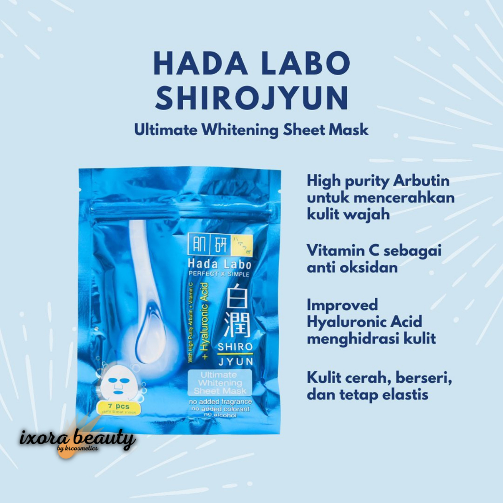 Hada Labo shirojyun Sheet Mask masker wajah whitening Isi 7pc