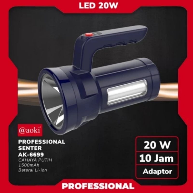 Senter Jumbo Multifungsi aoki AK-6699 20w + 7SMD 1500mAh