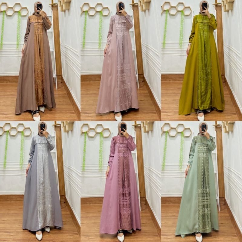 GAMIS PESTA BROKAT MIX CERUTY MODEL BARU
