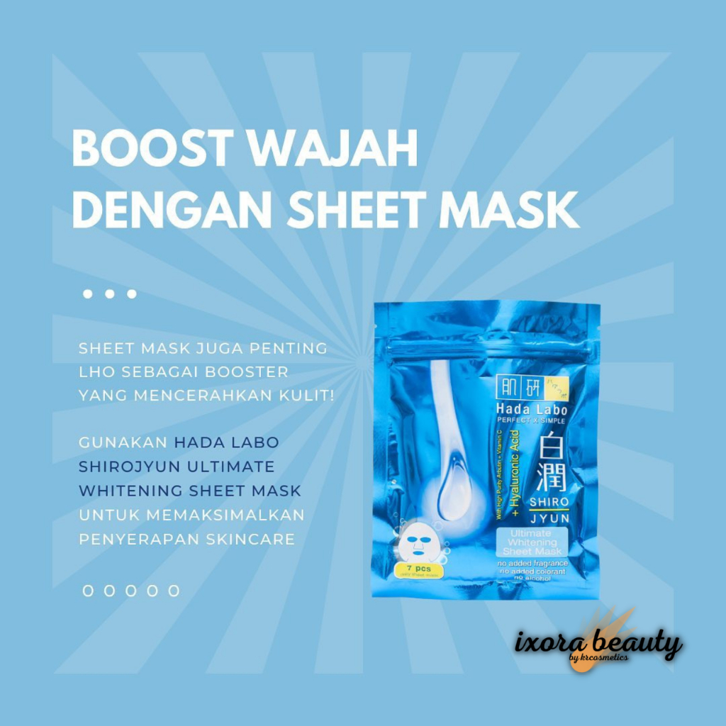 Hada Labo shirojyun Sheet Mask masker wajah whitening Isi 7pc