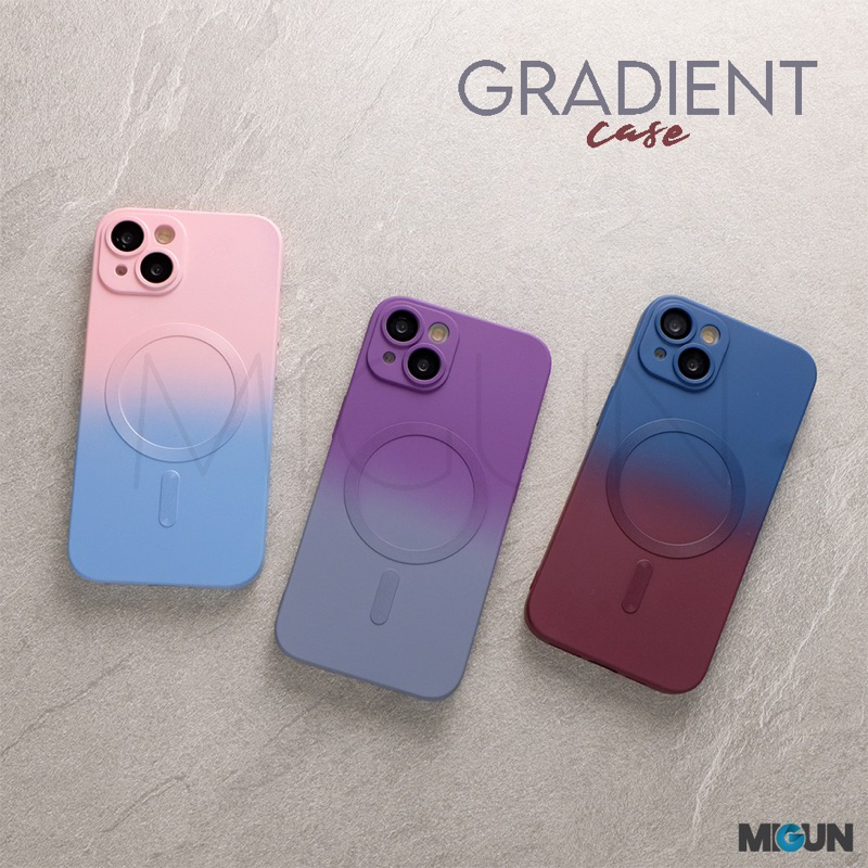 (1) Gradient Magsafe Case - Softcase Fullcover For iPhone XR XSMAX 11 11PRO 11PROMAX 12 13 MINI 14 PLUS PRO PROMAX