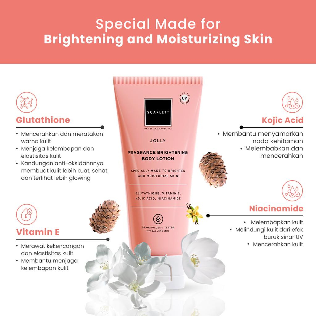 ❤ BELIA ❤ SCARLETT Whitening Body Lotion Tube Series 180mL | Fragrance Brightening | Jolly | Charming | Freshy | Romansa
