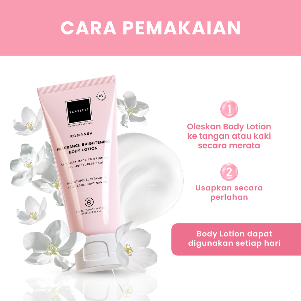 ❤ BELIA ❤ SCARLETT Whitening Body Lotion Tube Series 180mL | Fragrance Brightening | Jolly | Charming | Freshy | Romansa
