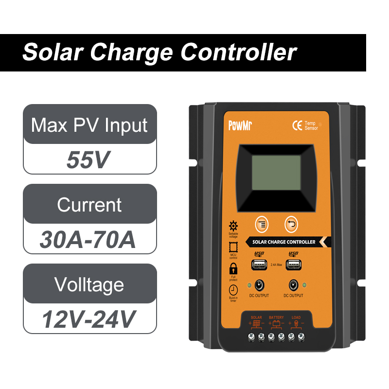 PowMr MPPT PWM Solar Charger Controller SCC PVSC 30A IP32 Dual USB Perfectsuitor model