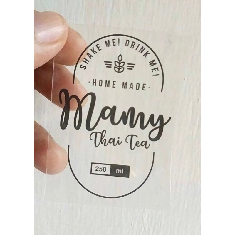 Cetak Stiker Label Kemasan VINYL TRANSPARAN / VINYL PUTIH / CUSTOM UKURAN / Stiker Logo Olshop / Sti