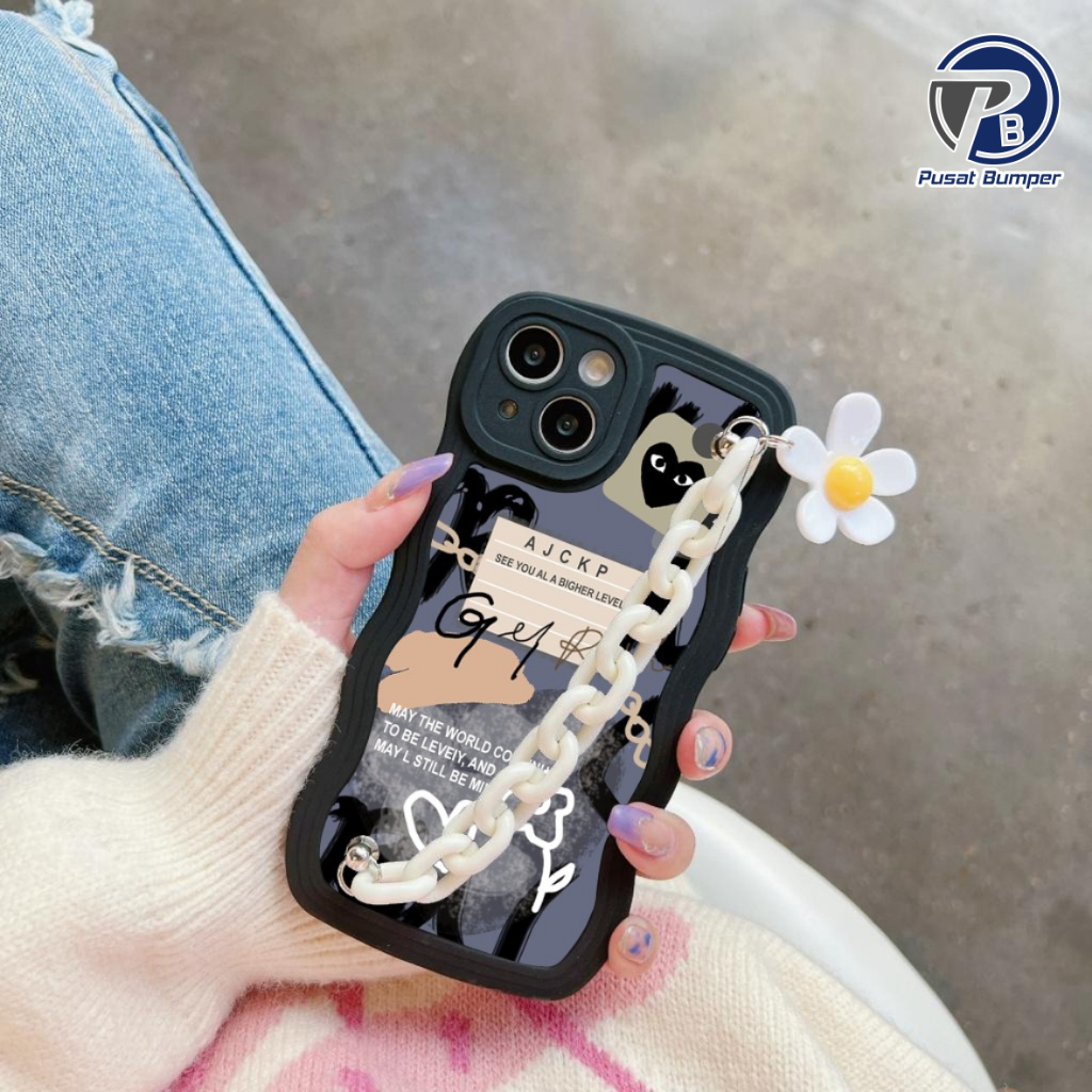 GC54 GC63 CASE CASING SILIKON WAVY WAVE CARACTER RANTAI BUNGA FOR REALME C1 C2 3 5 5I 5S 6 PB4370