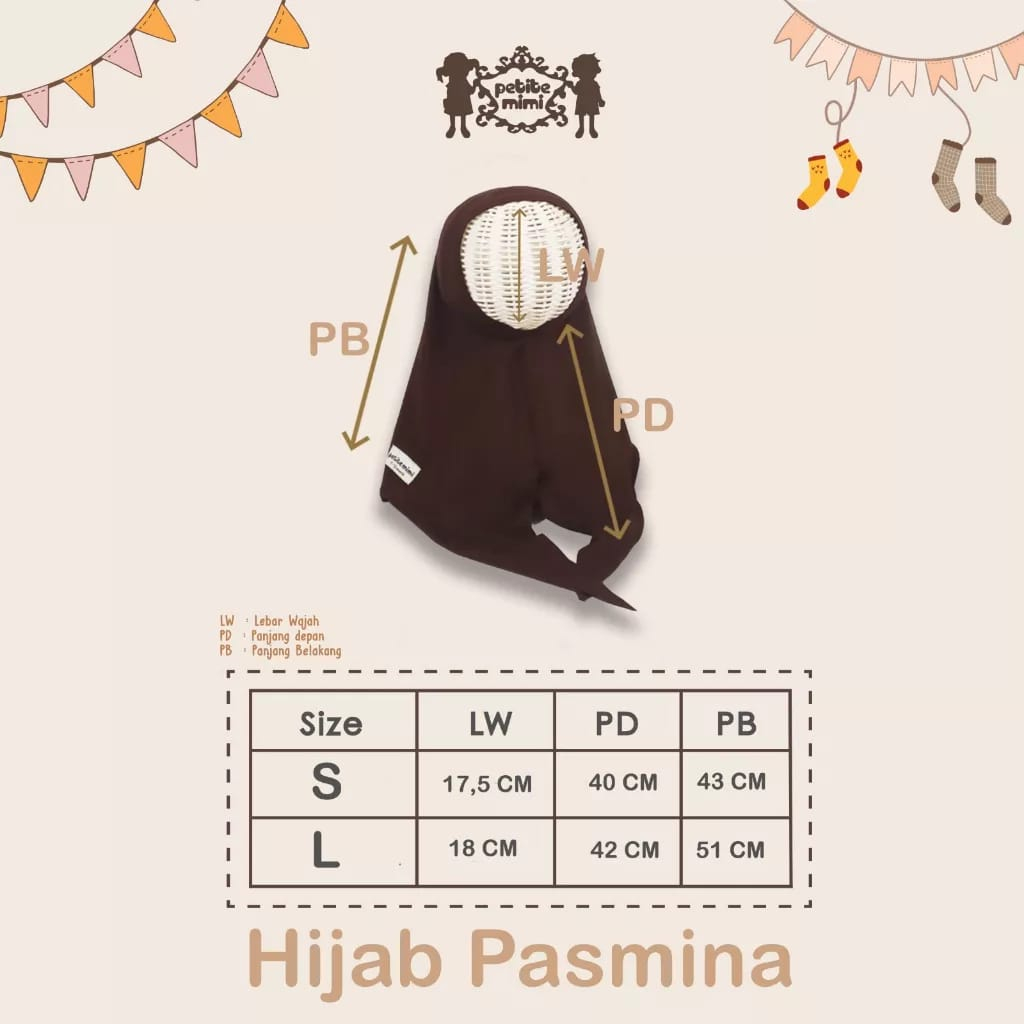 Petite Mimi Instant Hijab Anak &amp; Bayi Model Ruffle 0-2 Tahun