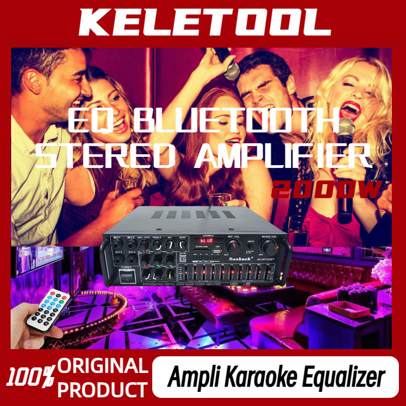 KELETOOL 326bt  ampli karanoke equalizer Mini Power amplifier Ampli Rakitan 5 Amper amplifier blueto
