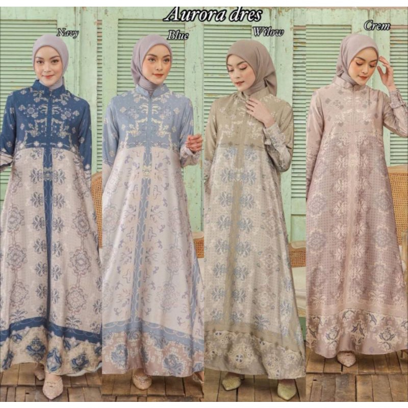 GAMIS AURORA MAXMARA LUX GAMIS  GAMIS ARMANY / SILK MOTIF  BAJU WANITA  DRESS WANITA  Gamis Sarimbit Keluarga Motif Silk Premium Fashion Muslim Baju Couple Dress Koko Lebaran Terbaru