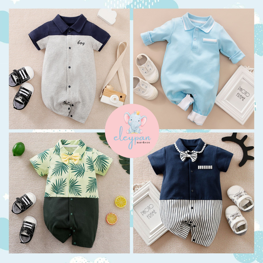 Jumper Bayi Import Romper Newborn Bodysuit Baby Boy Baju Pantai Romper Anak Laki Laki