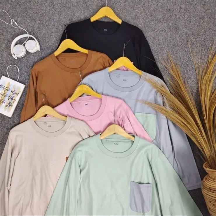 ICH - Kalissa Kaos Oversize Pocket Big Size Babyterry Tshirt Korean Style Kaos Basic Jumbo