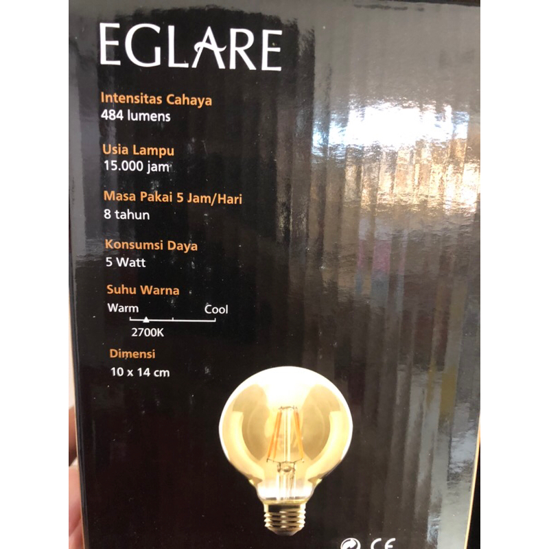 KRISBOW EGLARE BOHLAM LAMPU LED FILLAMEN GLOBE 5W G95 E-27/ACE BULB FILLAMENT GLOBE 5W/ACE BOHLAM LAMPU BERGARANSI/ACE LAMPU KAFE/ACE LAMPU BOHLAM LED VINTAGE