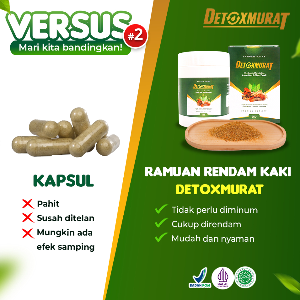 PAKET 2 BOTOL DETOXMURAT  Terapi Kaki Foot Therapy Ramuan dayak refleksi rendam kaki herbal dasyat original Cocok Untuk Keluhan Stroke / Asam Urat / Nyeri Sendi / Reumatik