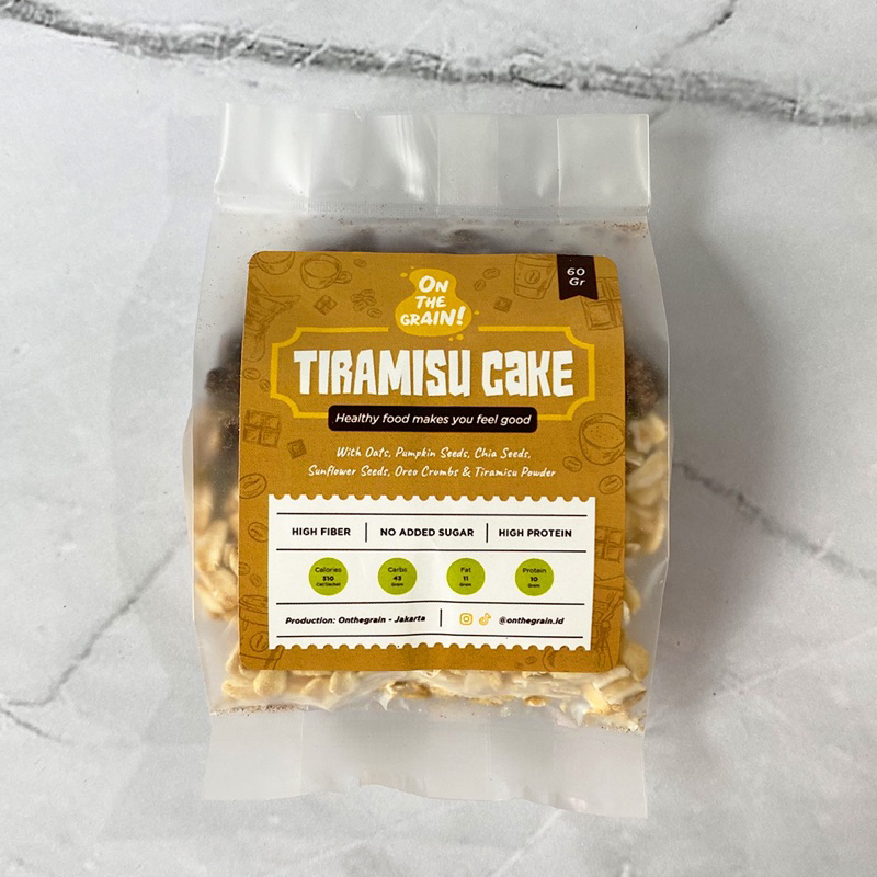 

TIRAMISU CAKE OATS by On The Grain | Overnight / Instant Oat - Healthy Breakfast Snack Muesli