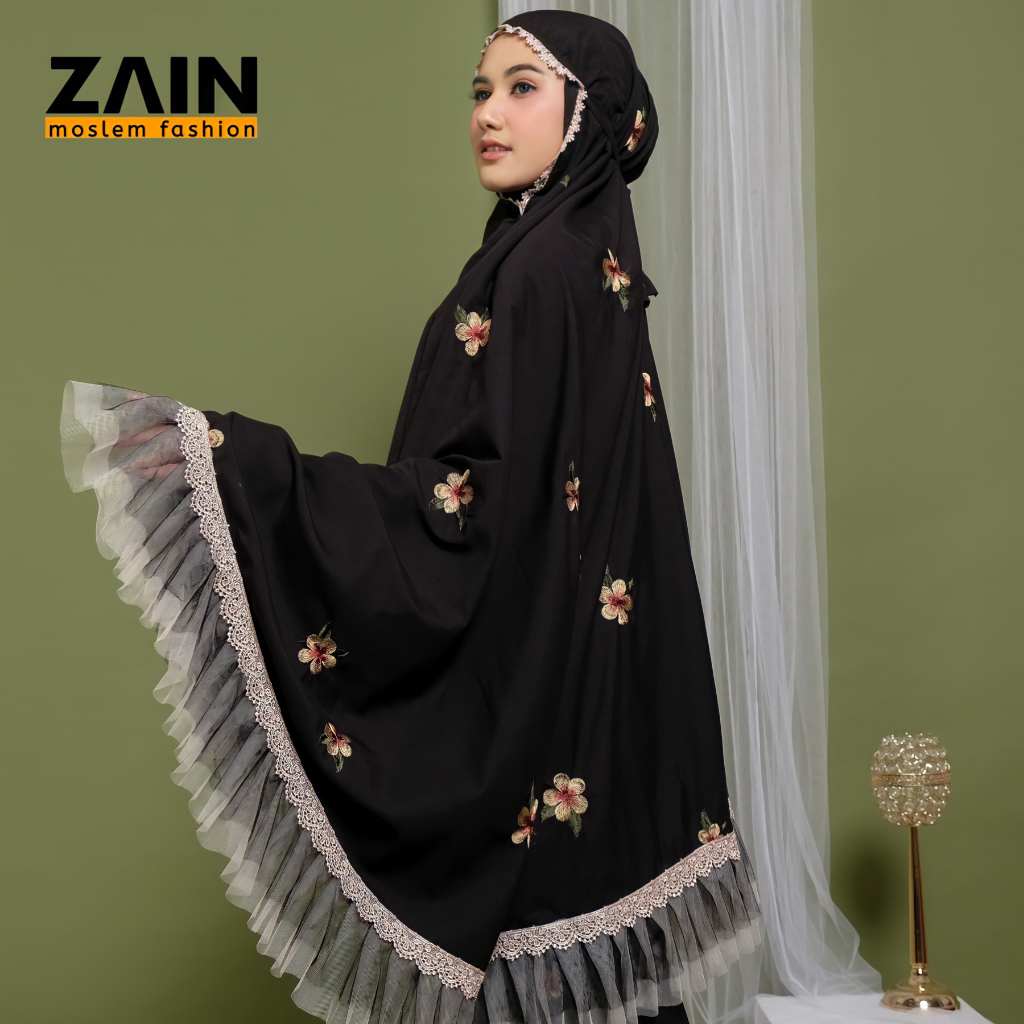 ZAIN - Mukena Dewasa Katun Premium Bordir Bunga Matahari Series Zain