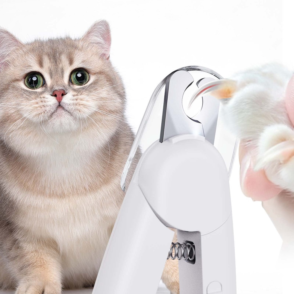 F28 LED Gunting dan Kikir SET Kucing Anjing dengan Penadah Kuku Transparan / LED Nail Clipper