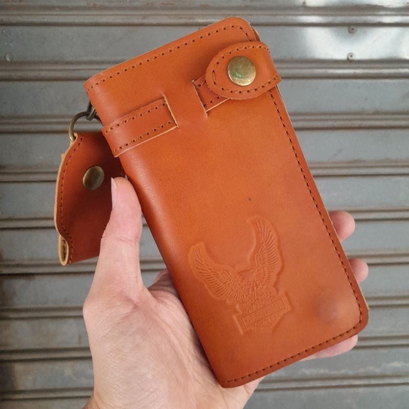 [COD] DOMPET KULIT  PANJANG PRIA  COKLAT HARLEY/ DOMPET KARTU /KSA17