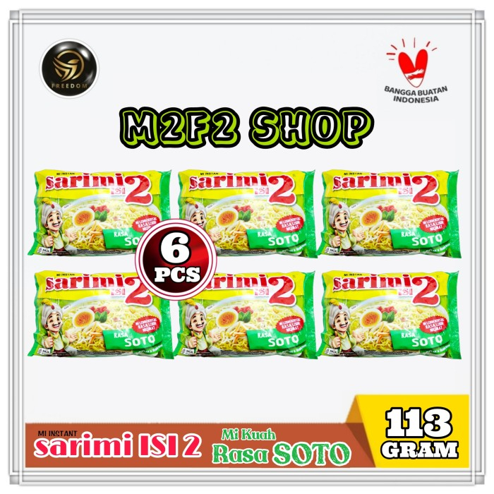 

Sarimi Mie Instant Kuah Isi 2 Rasa Soto | Bag - 113 gr (Kemasan 6 Pcs)