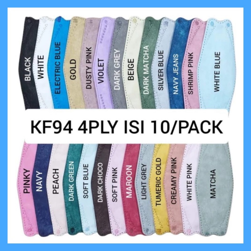 Masker Dewasa KF94 ONCARE Warna isi 10pcs 4ply Protective Mask Semarang