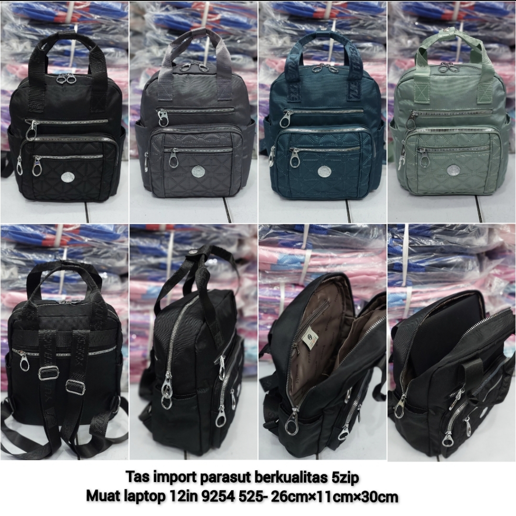 Tas ransel traveling import parasut casual multifungsi wanita