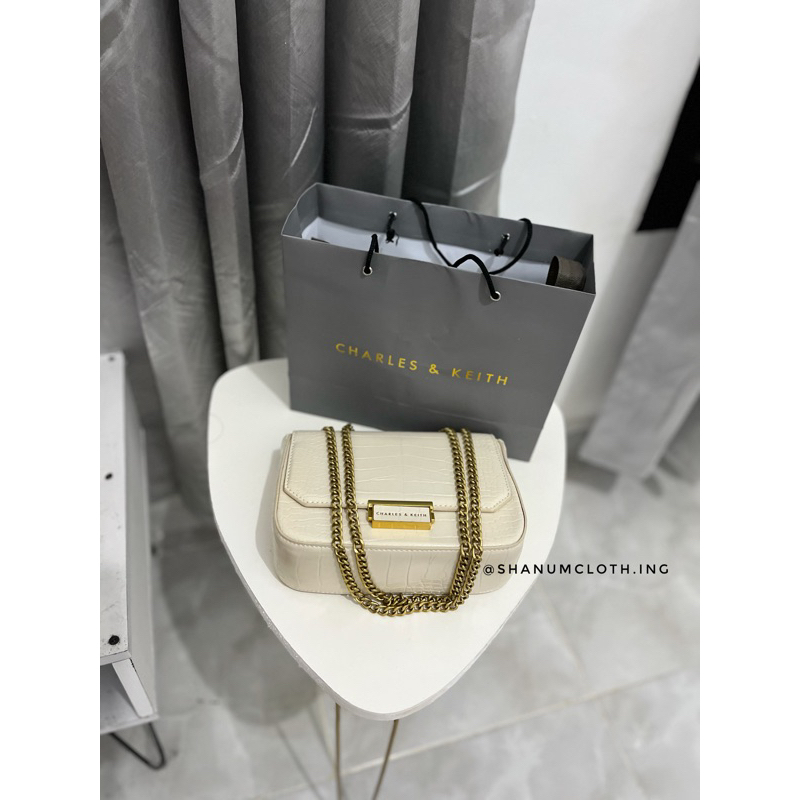 import bag CK cream croco