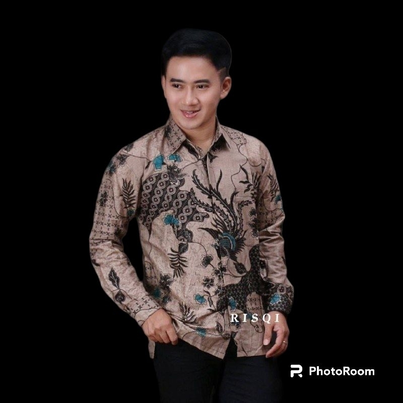 Kemeja Batik Pria Lengan Panjang Baju Dewasa Seragam Batik Size M L XL Dan XXL