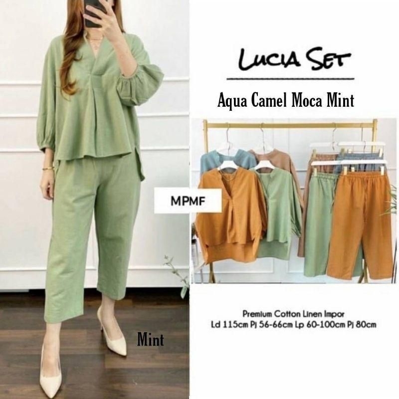 SET LUCIA CRINKLE SETELAN WANITA ld110