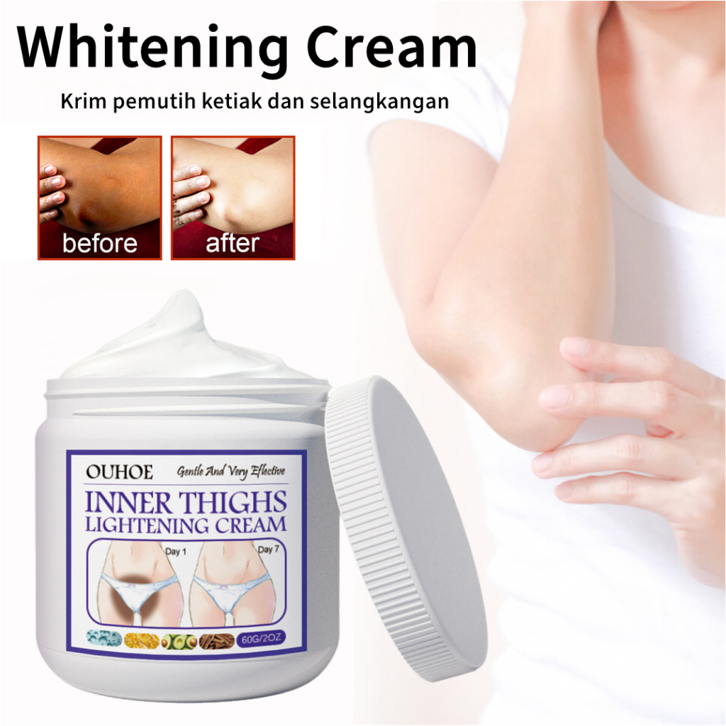 Underarm Cream Body Whitening Cream 60g Krim Pemutih Ketiak dan Selangkangan Hitam 60g Cream Original Untuk Area Lipatan dan Bokong Hitam dan Paha Bagian Dalam Whitening Moisturizing Cream