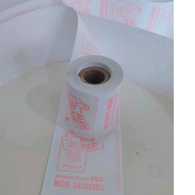 

kertas kasir thermal edc bluetooth logo SPBU ukuran 58x40 paket 10 roll