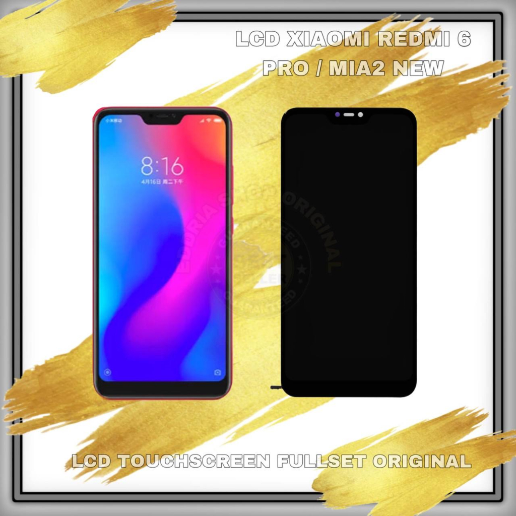 Lcd Touchscreen Xiaomi Redmi 6 Pro / MIA2 LITE Black Fullset Original New