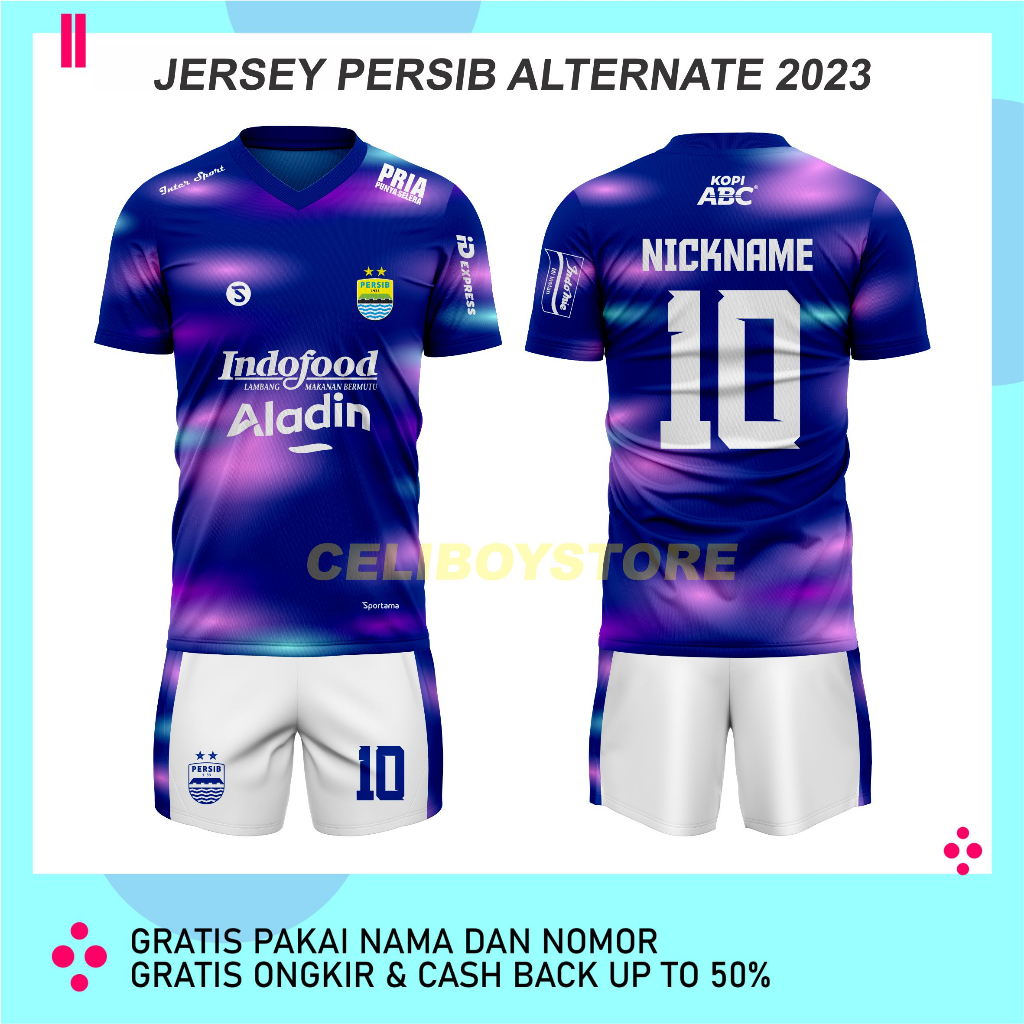 JERSEY TERBARU PERSIB ALTERNATE 2023-2024 LIGA 1 GRATIS NAMESET