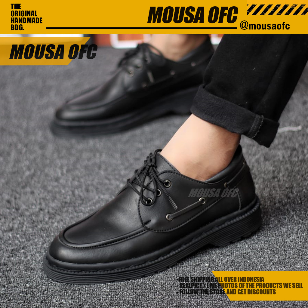 MOUSA Sepatu Formal Pria Pantofel Kerja Kasual Low Boots Docmart LULZA