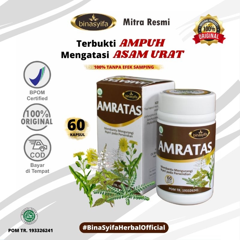 AMRATAS Obat Asam Urat Rematik Mengatasi Radang Nyeri Sendi Pegal Linu