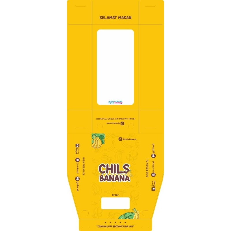 

[Min.1000pcs] Custom Dus/Kemasan Pisang lumer/Piscok/Banana, 18x10x5cm