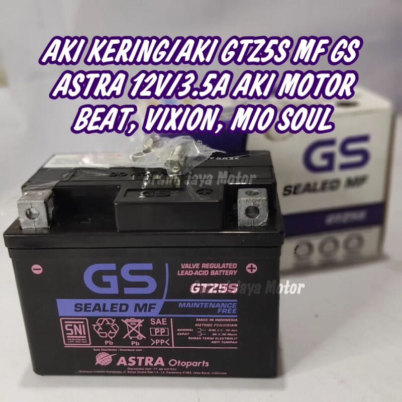 AKI KERING/AKI GTZ5S MF GS ASTRA 12V/3.5A AKI SEPEDA MOTOR