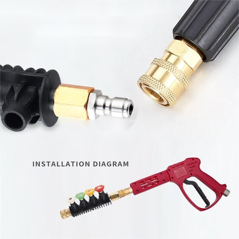 1Set Jet Sprayer Adaptor Nozzle Spray Konektor Adaptor Washer Spray Nozzle 1/4 Male M14x1.5 Female