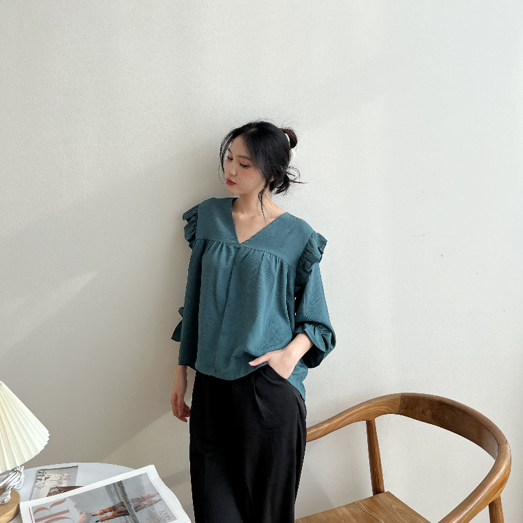 Kaylee Blouse - Blouse Korea Style - Atasan Casual Wanita - Hijab Friendly Top