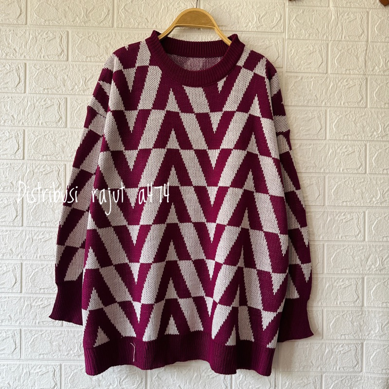 NUNO KNIT SWEATER RAJUT OVERSIZE VERONIKA TOP ATASAN LENGAN PANJANG