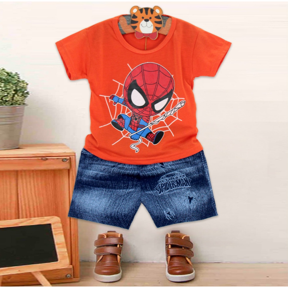 V&amp;Z kids- baju anak setelan jeans anak laki laki/kaos anak murah jeans/baju anak MOTIF JEANS cowok/atasan anak/baju murah anak/setelan superhero/baju anak superheroes