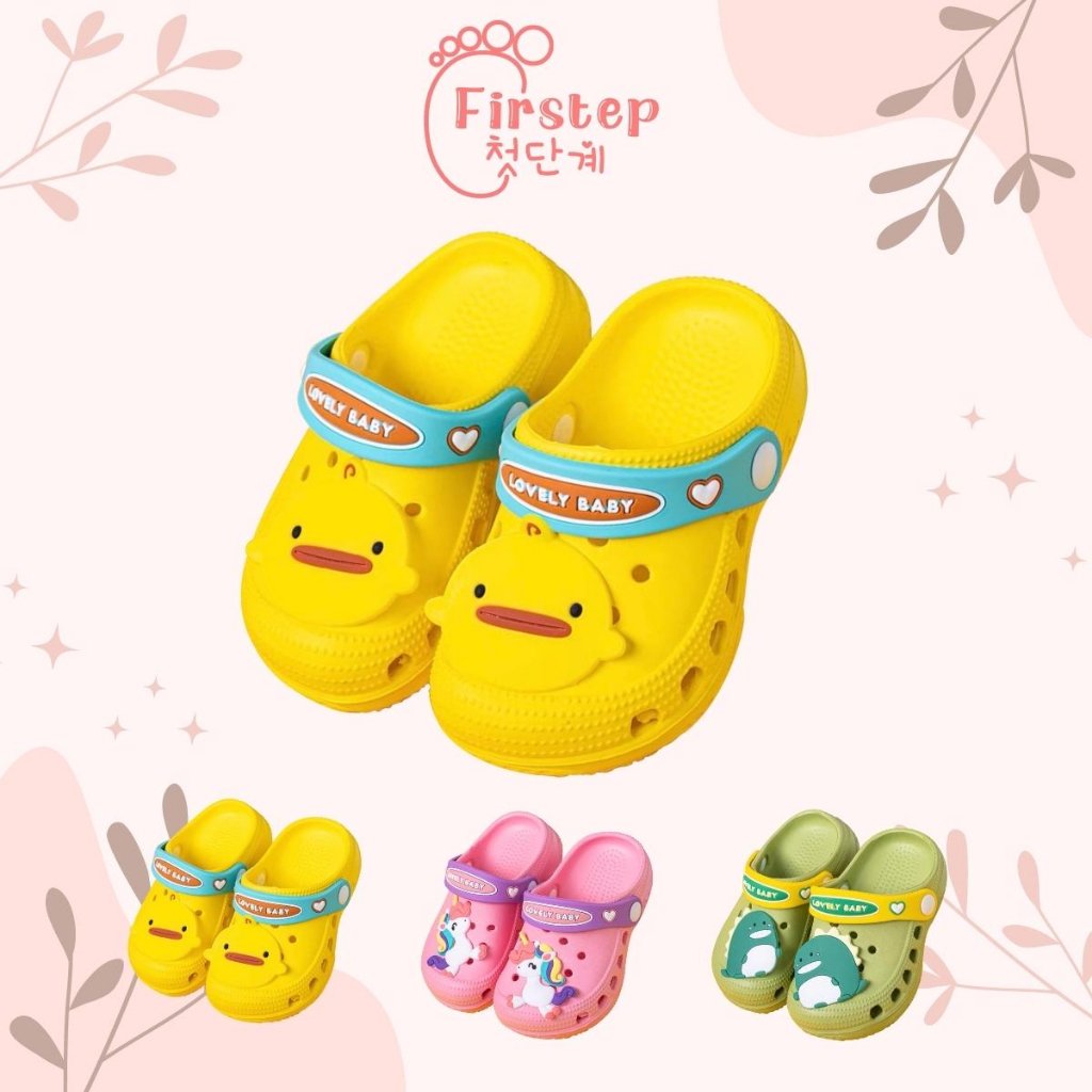 Firstep ❤️ Sepatu Sandal Slop Anak EVA Baby Shark Dino Baby Chick Laki laki Perempuan Import FS102