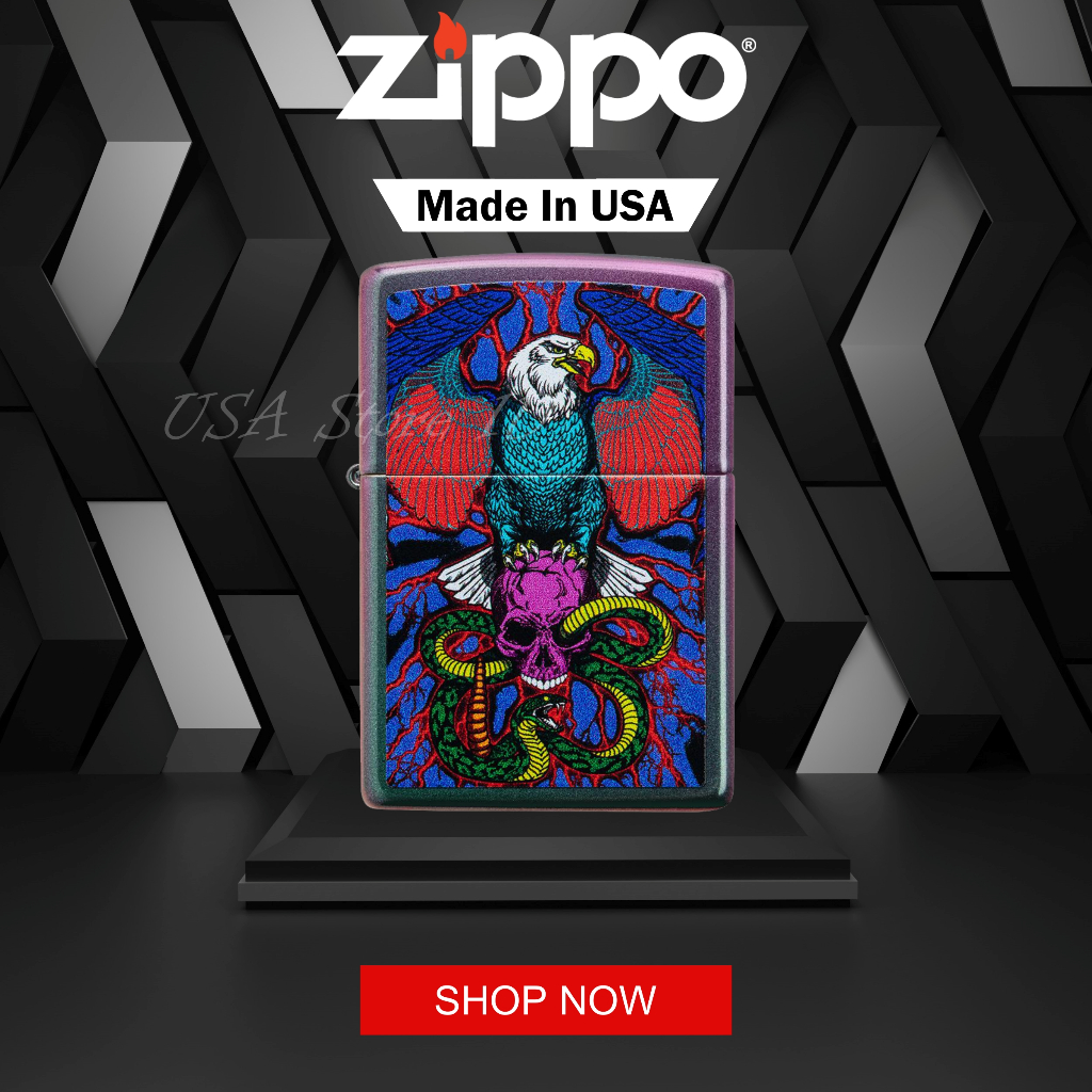 Zippo Eagle, Snake, Skull Design 49600  Original Made In USA
