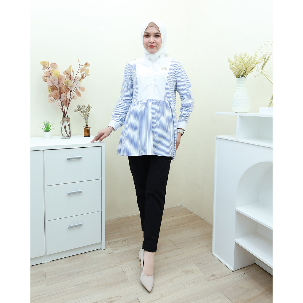 ENZY  Blouse- Baju Kerja Wanita Terbaru by Hijab Mamah icis