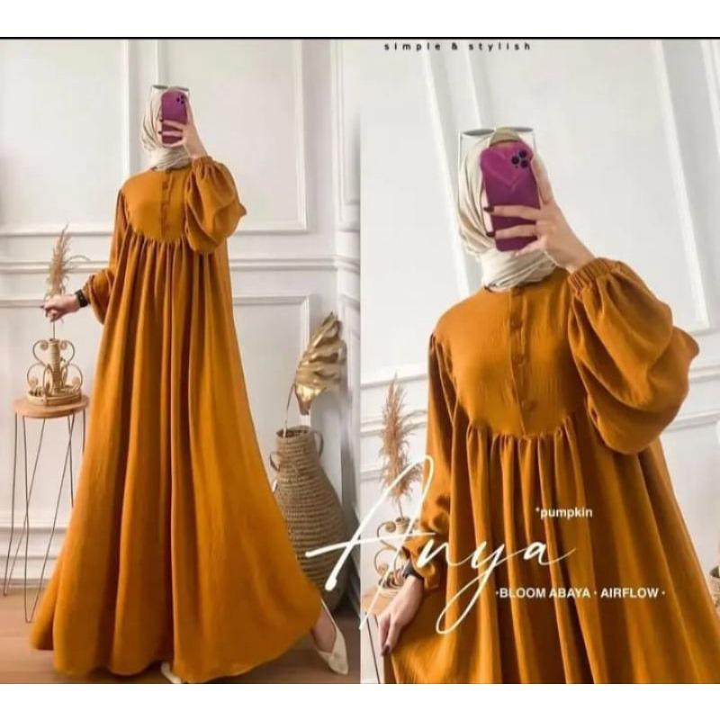 ANYA BLOOM DRESS CRINCLE // GAMIS MUSLIMAH KANCING AKTIF CRINCLE AIRFLOW