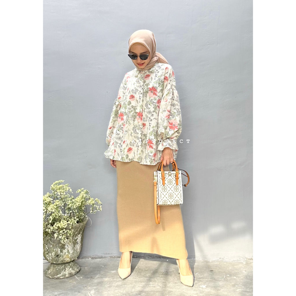 Lilisa Blouse Crincle Motif bunga tangan karet by Dazproject