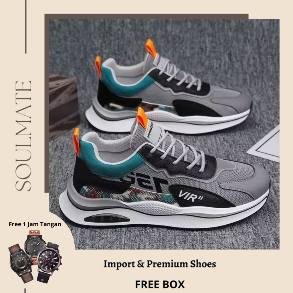 Sepatu Sneakers Kanvas Vulkanis Sepatu Pria Skateboard Import SP003 [FREE JAM TANGAN]